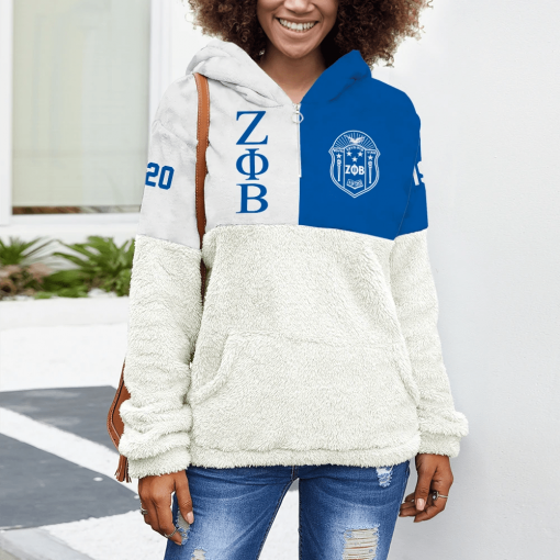 Zeta Phi Beta 3D Women Sherpa Hoodie