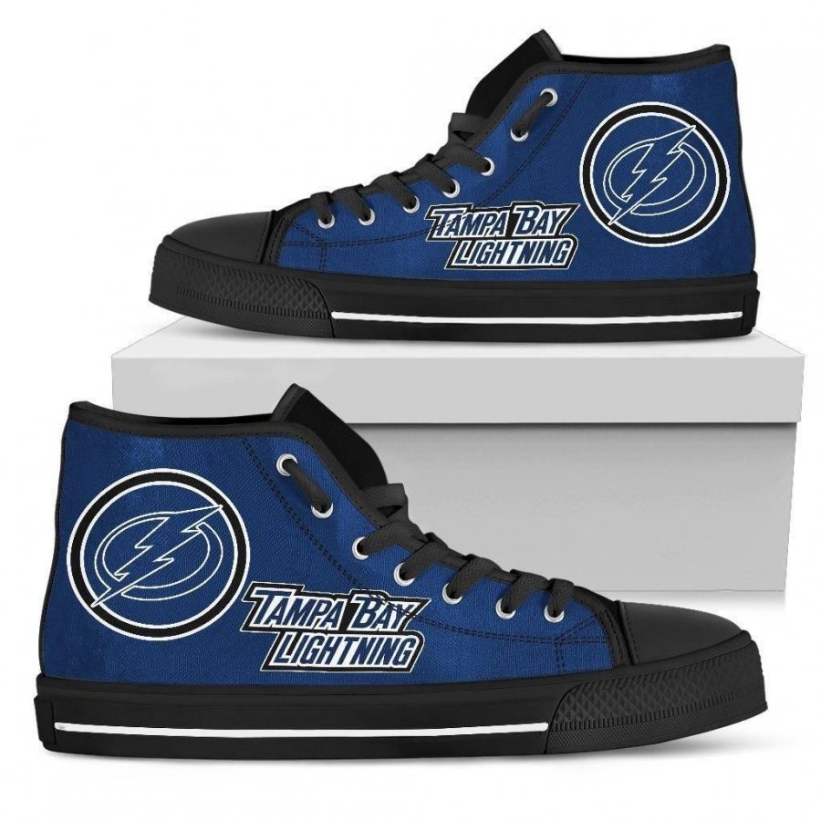 Circle Logo Tampa Bay Lightning High Top Shoes #261