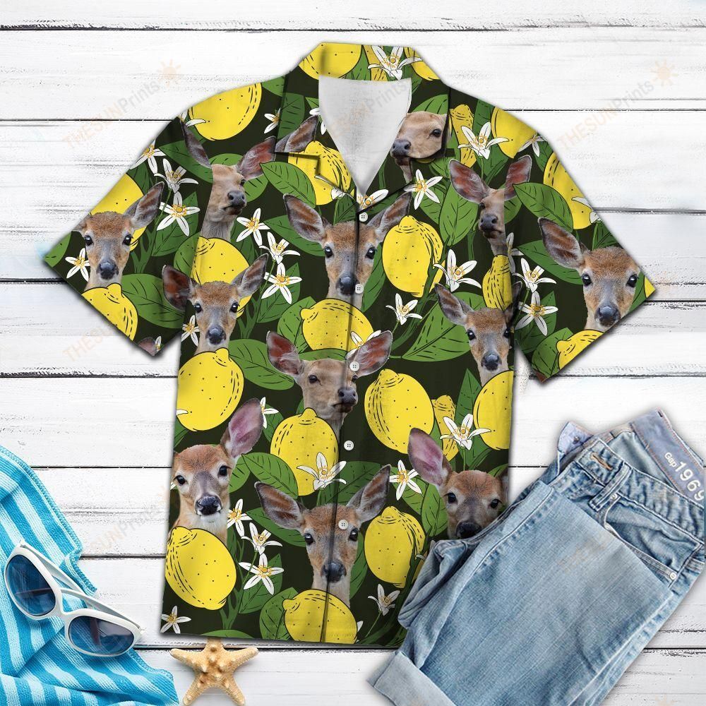 Deer Lemons Tropical Hawaiian Shirt Ha110761