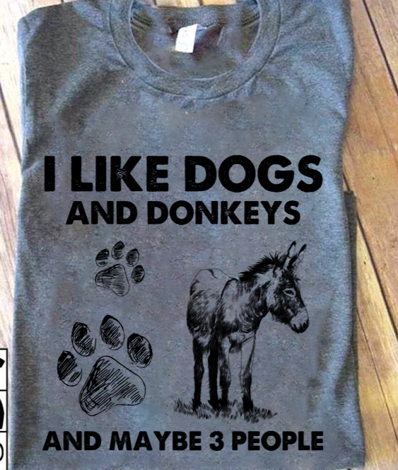 I Like Dogs And Donkeys And Maybe 3 People Gift Standard/Premium T-Shirt