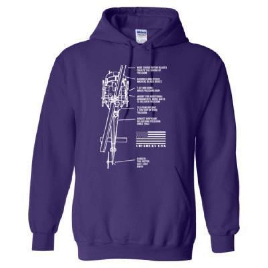 AGR Uh 1 Huey Helicopter Vietnam Brings The Freedom – Heavy Blend™ Hooded Sweatshirt