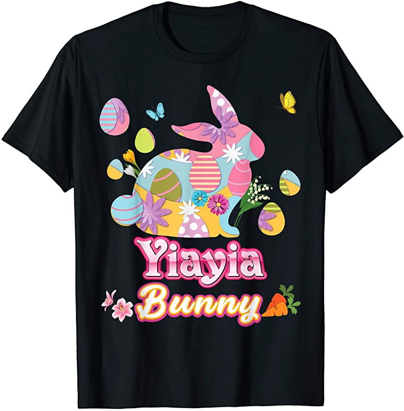 Yiayia Bunny Cute Easter Eggs Family Matching Egg Hunt Day T-Shirt