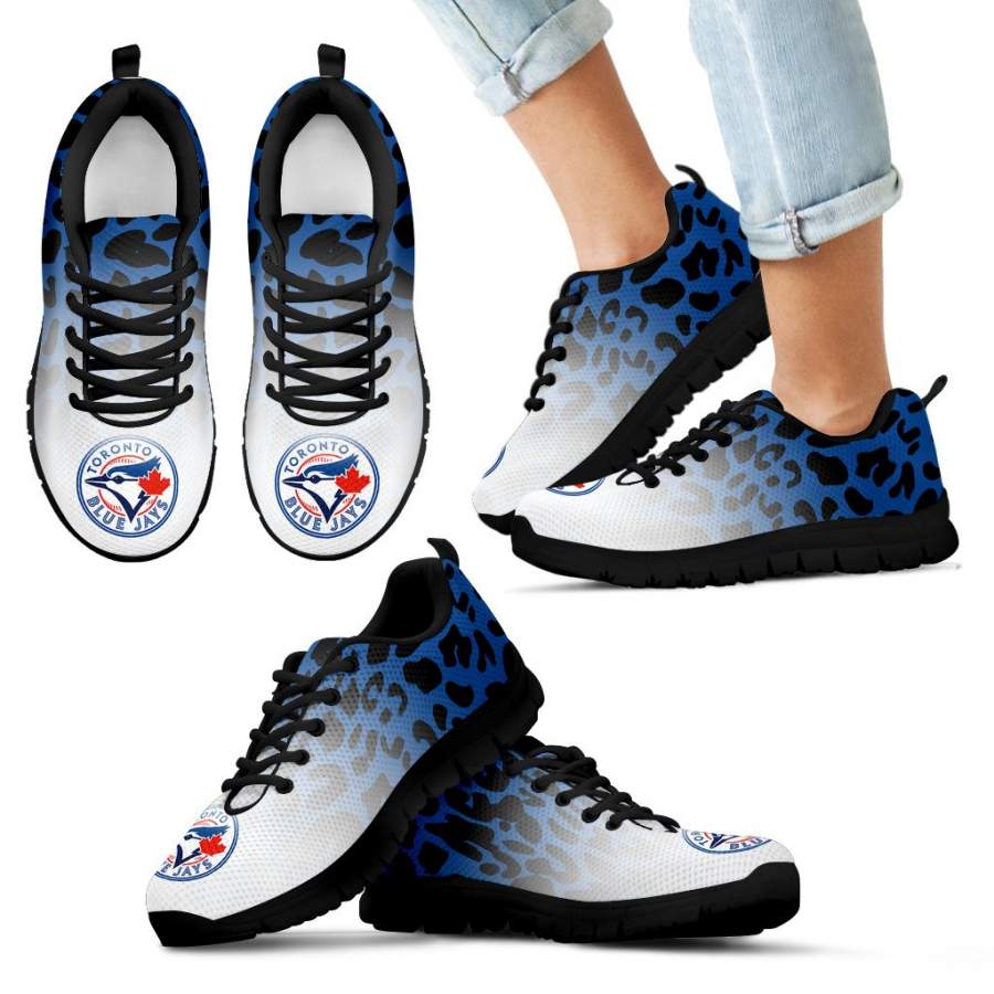 Leopard Pattern Awesome Toronto Blue Jays Sneakers