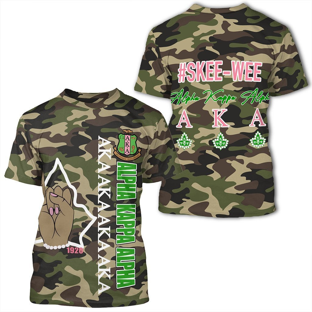 Greek Life T-Shirt – Alpha Kappa Alpha Camouflage Style T-Shirt J09