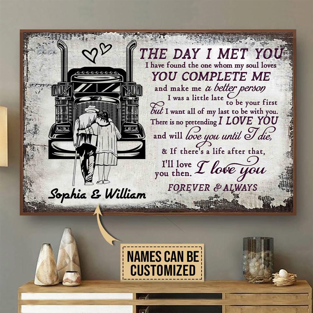 Aeticon Gifts Personalized Truck Sketch Hold Your Hand Canvas Mom Dad Gift Home Decor