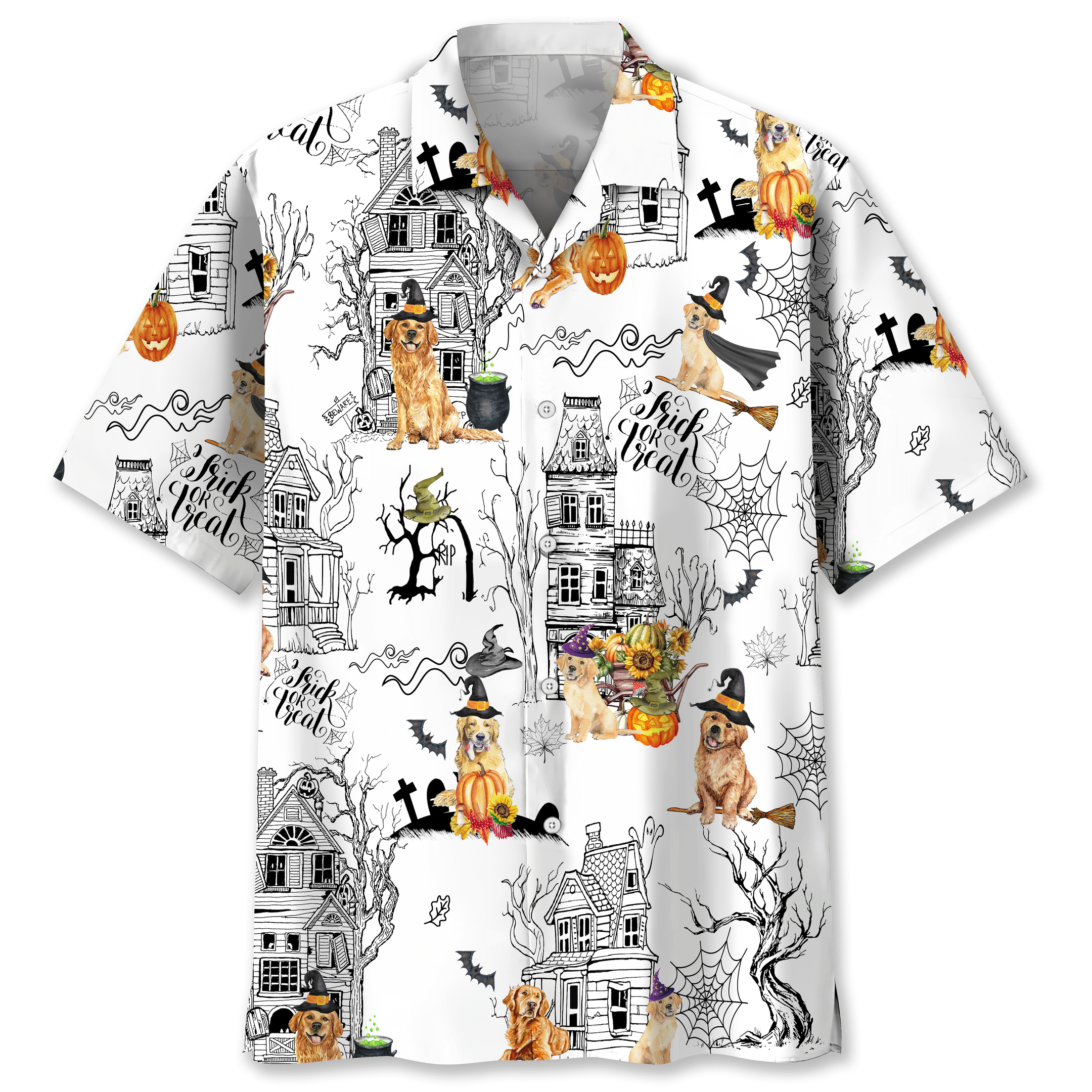 Golden Retriever Halloween Hawaii Hawaii Aloha Shirt For Dog Lover Ha59551