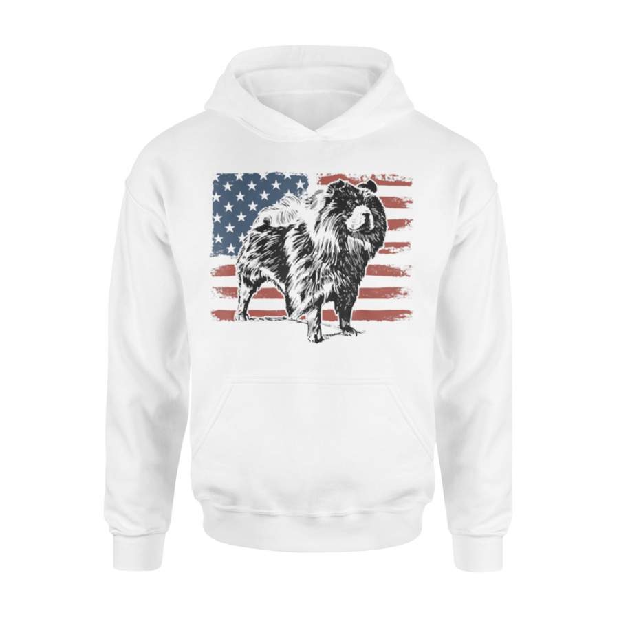 Chow Chow Mom American Flag Puppy Dog Dad Father’s Day Hoodie