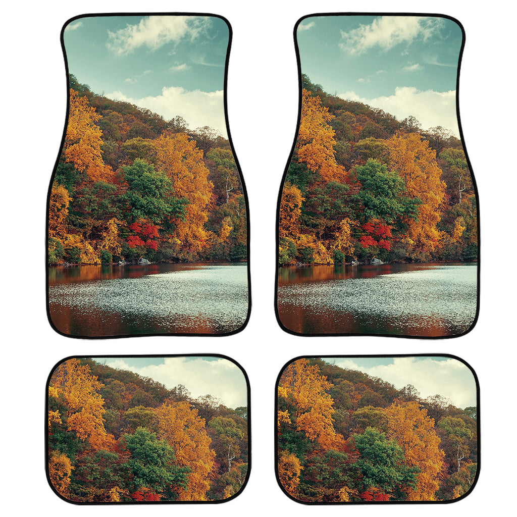 Autumn Lake Print Front And Back Car Floor Mats, Front Car Mat