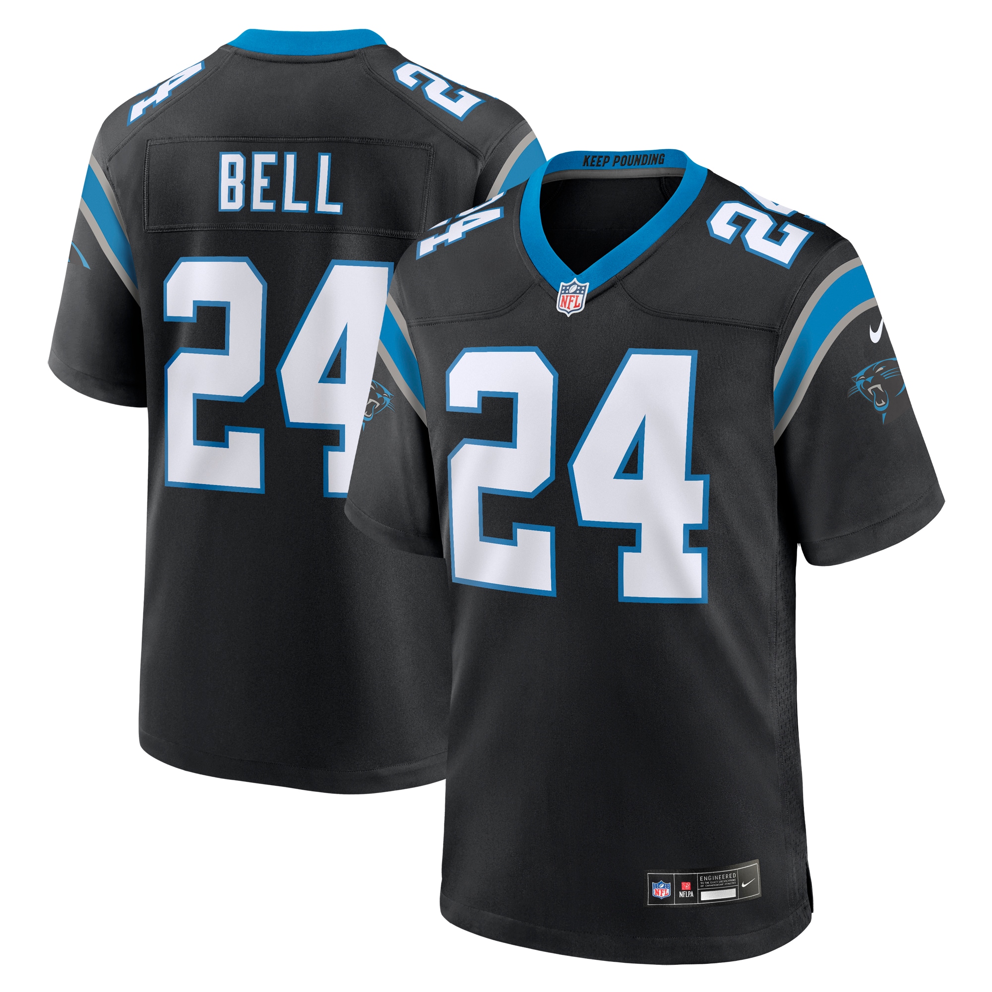 Men’s Carolina Panthers Vonn Bell Black Team Game Jersey