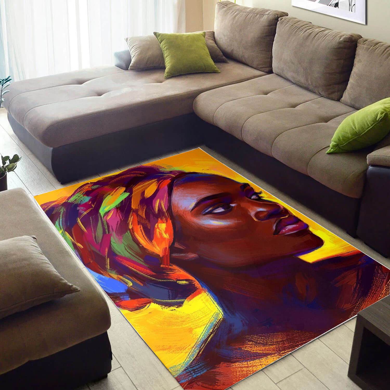 Afrocentric Area Rugs Beautiful Afro American Woman African Themed Area Rugs Afrocentric Room Decor WBG06255