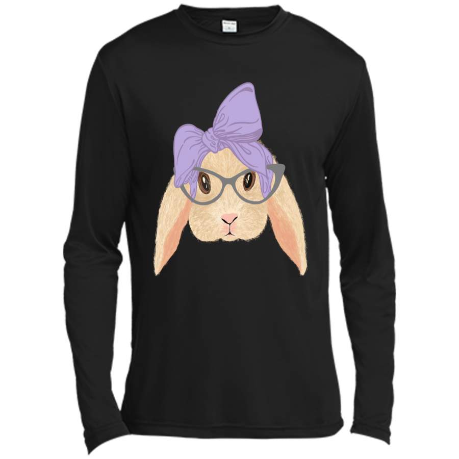 Cute Hipster Easter Bunny Shirt Funny Rabbit for Girls Long Sleeve Moisture Absorbing Shirt