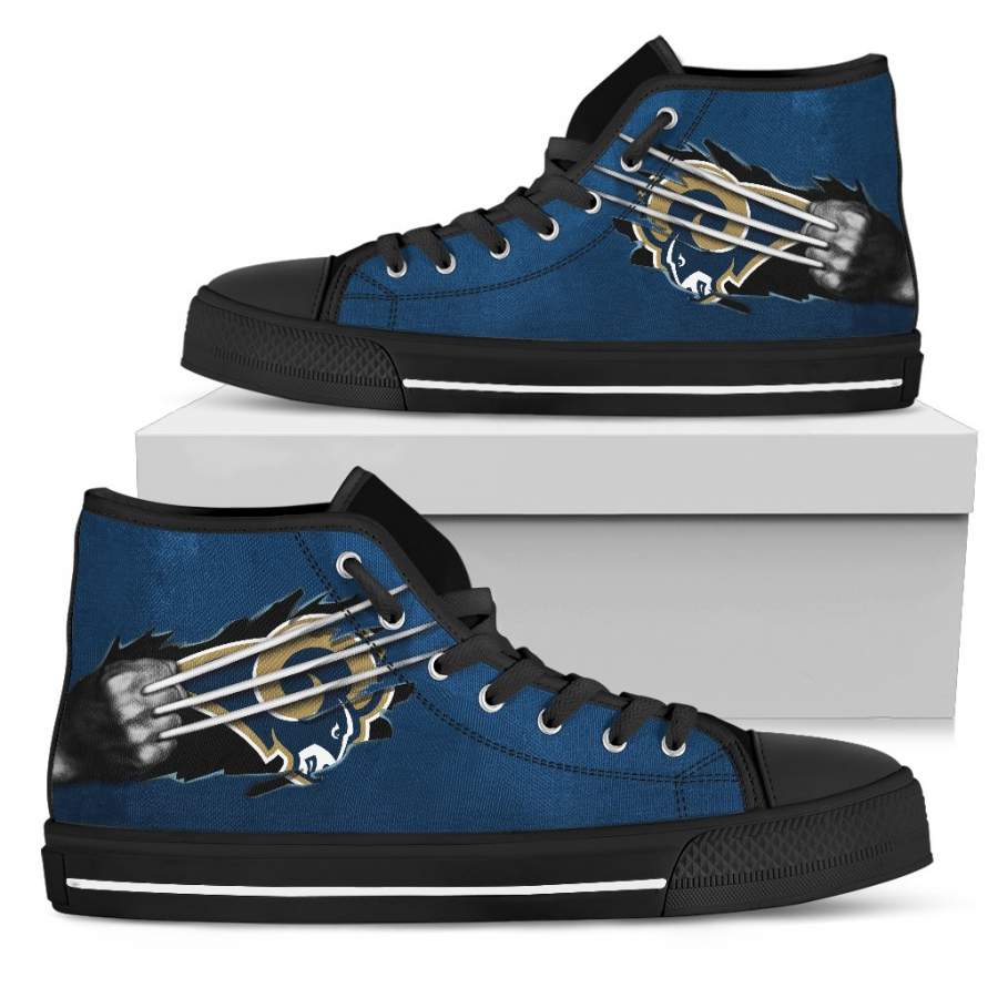 Scratch Of The Wolf Los Angeles Rams High Top Shoes