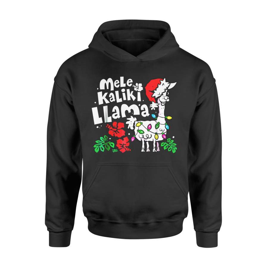Christmas gift idea Mele Kalikimaka Xmas Hawaiian Llama Santa T-Shirt – Standard Hoodie