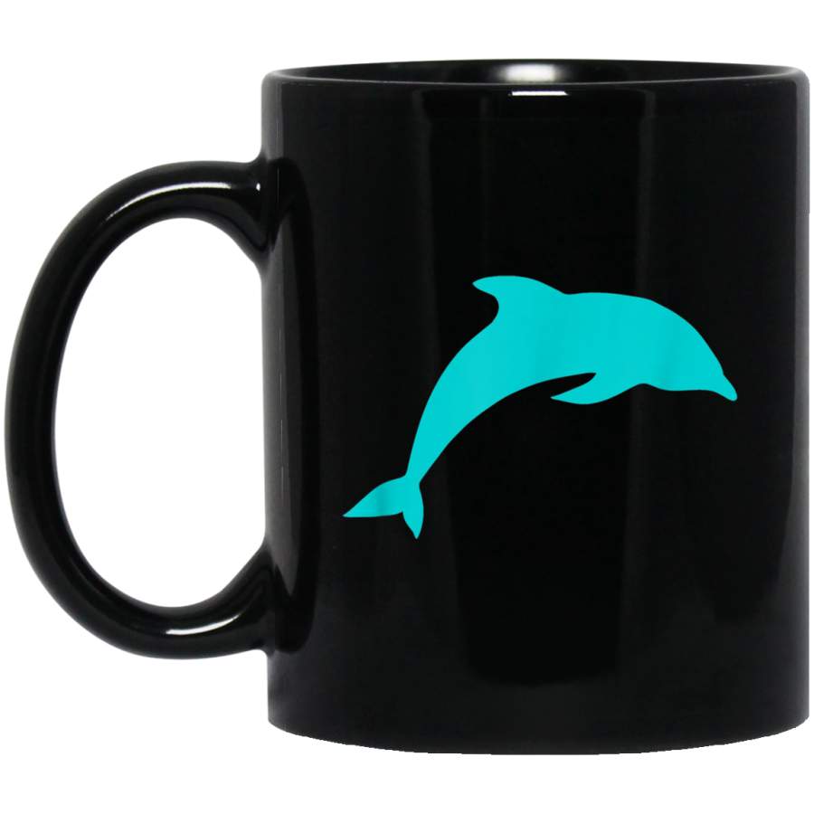 Blue Dolphin   Football Gift 11 oz 15 oz Mug Black