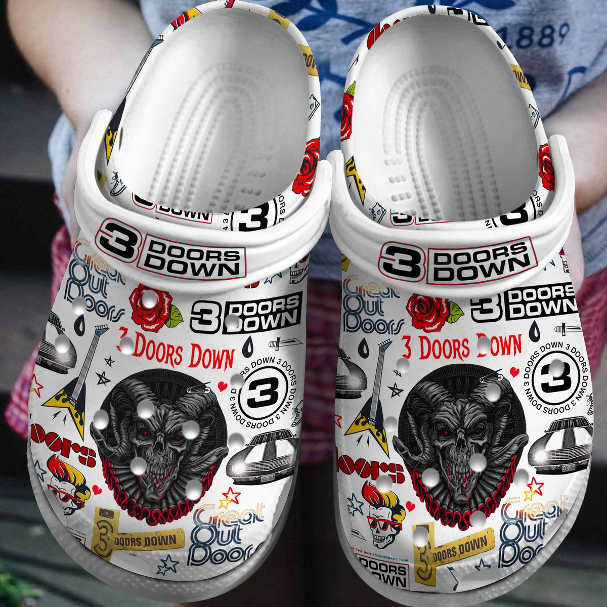 3 Doors Down Music Crocs Crocband Clogs Shoes Comfortable For Men Women and Kids