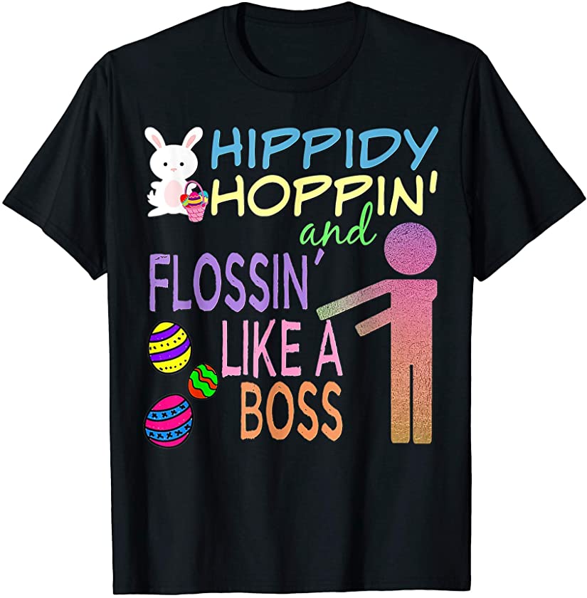 Easter Boss Shirt Bunny & Decorated Eggs Tee T-Shirt