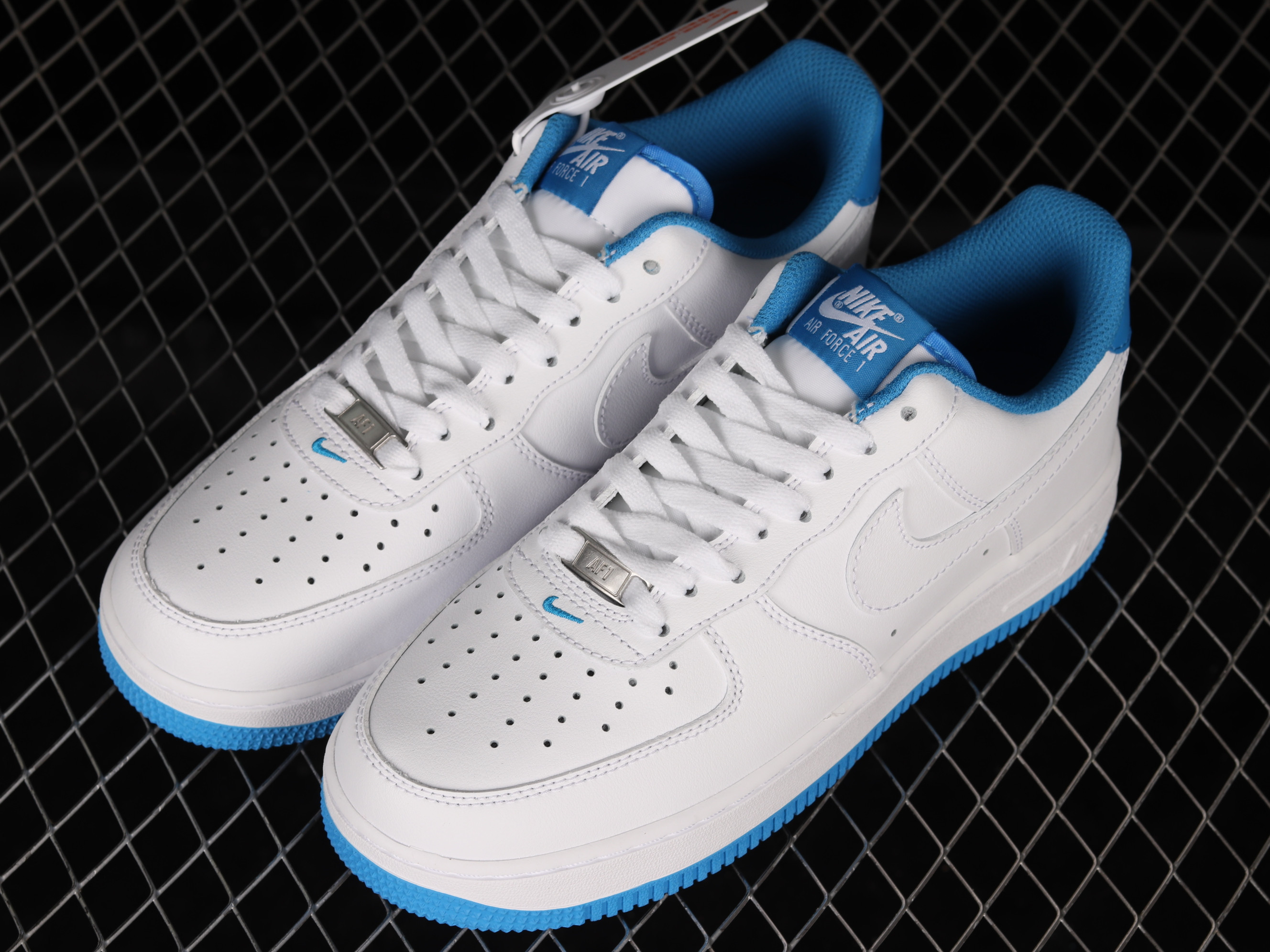 Nike Air Force 1 Low ’07 White Light Photo Blue Shoes Sneakers SNK621854576