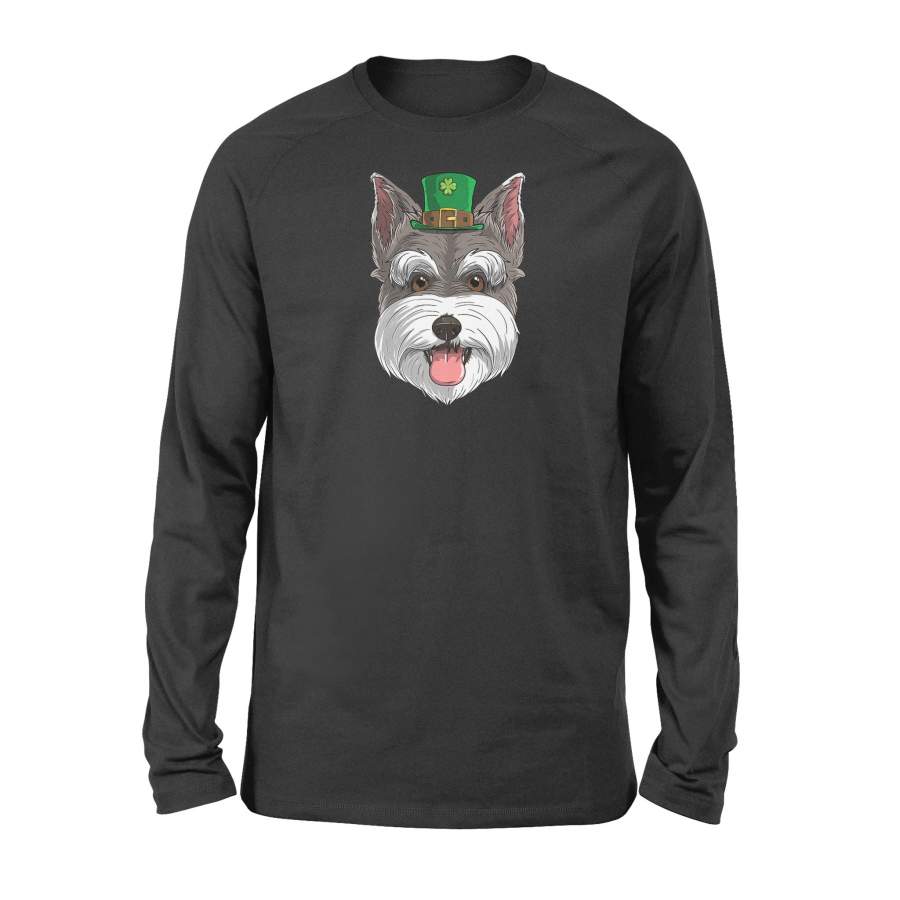 Schnauzer Dog St Patricks Day Leprechaun Puppy Cute  Long  Sleeve T-Shirt