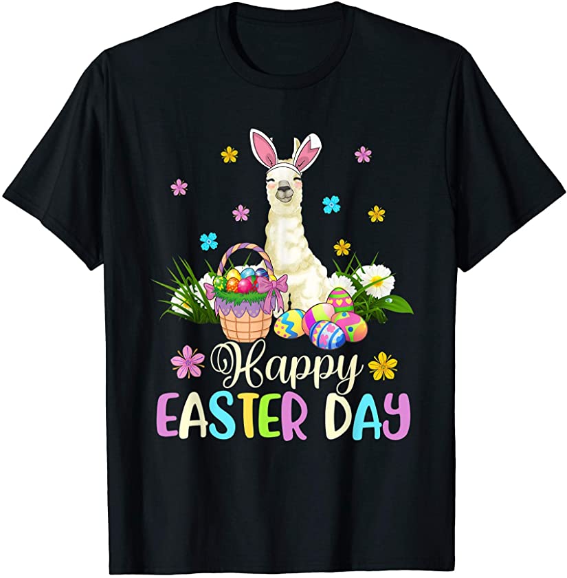 Bunny Llama Lover Happy Easter Day Egg For Men Women Kids T-Shirt