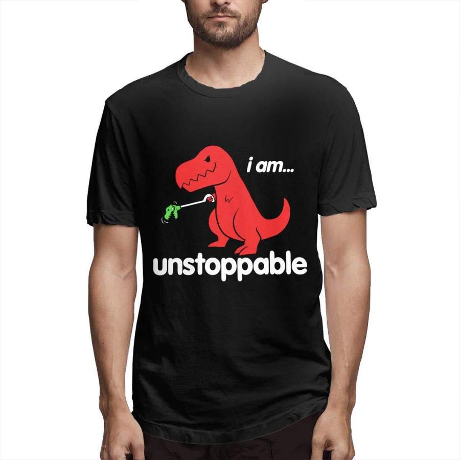 Unstoppable T-rex Mens T Shirt Cool in Summer Short Sleeves Tee Shirt Round Neck