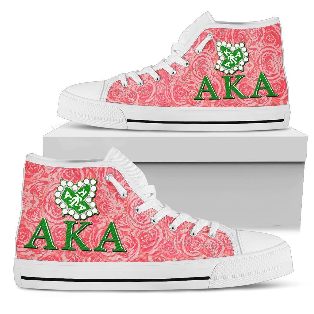 Wonder Print Footwear – Alpha Kappa Alpha Rose High Top Shoes Lt10