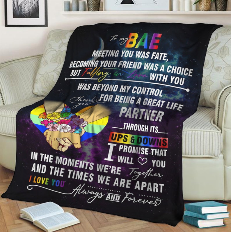 To My Bae I Love You Always And Forever Blanket Gift For Your Love Birthday Gift Home Decor Bedding Couch Sofa Soft And Comfy Cozy