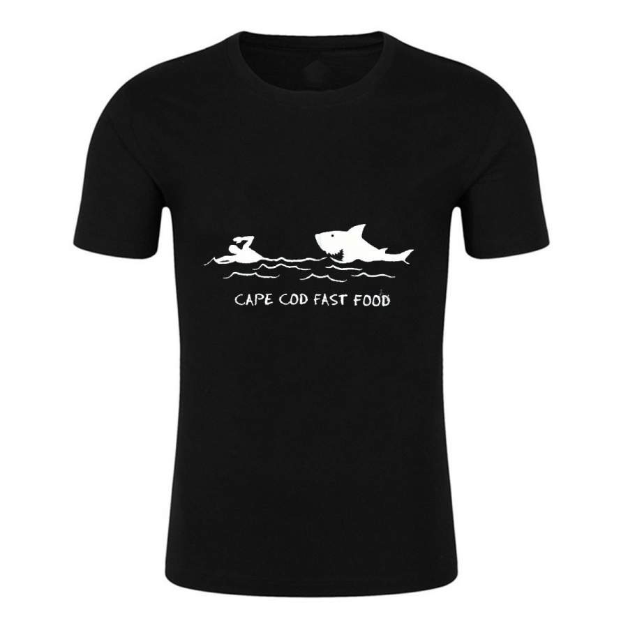 Cape Cod Fast Food (Shark After Swimmer) T Shirt Neu Premium Cotton