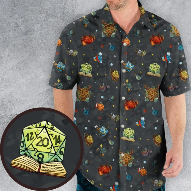 Class Dices Dnd Pattern Hawaiian Shirt