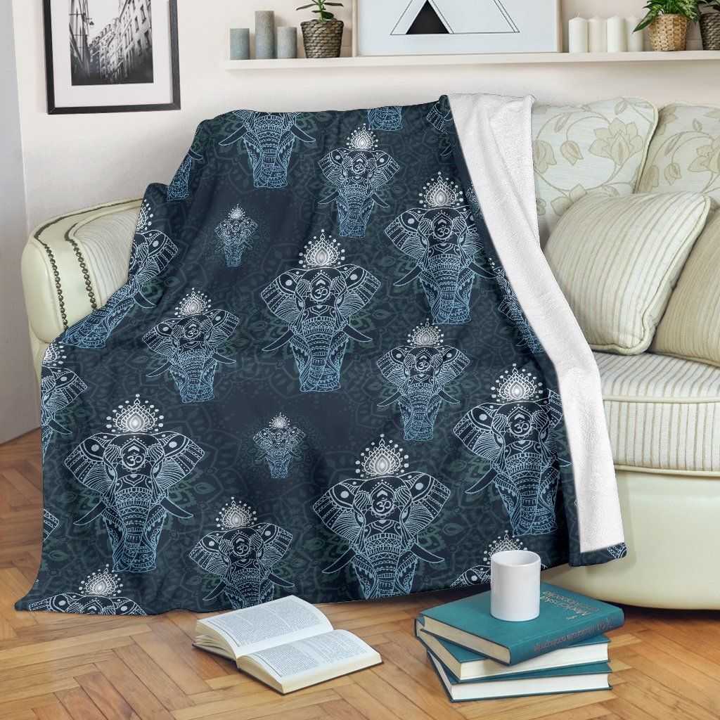 Mandala Elephant Mandala Fleece Blanket