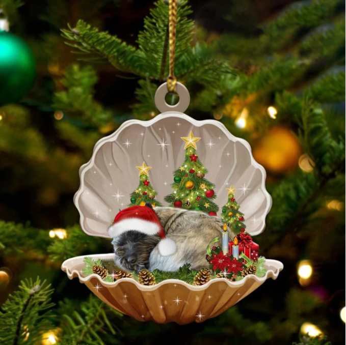 Cairn Terrier3-Sleeping Pearl In Christmas Two Sided Ornament