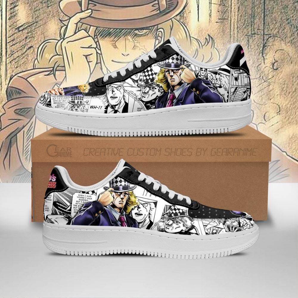Robert Speedwagon Manga Style Jojo’S Air Force Shoes Sneakers Custom Anime
