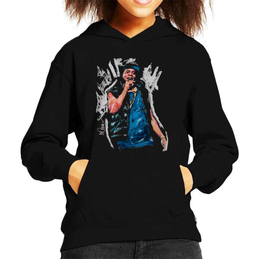 Sidney Maurer Original Portrait Of Jay Z Gilet Kid’s Hooded Sweatshirt
