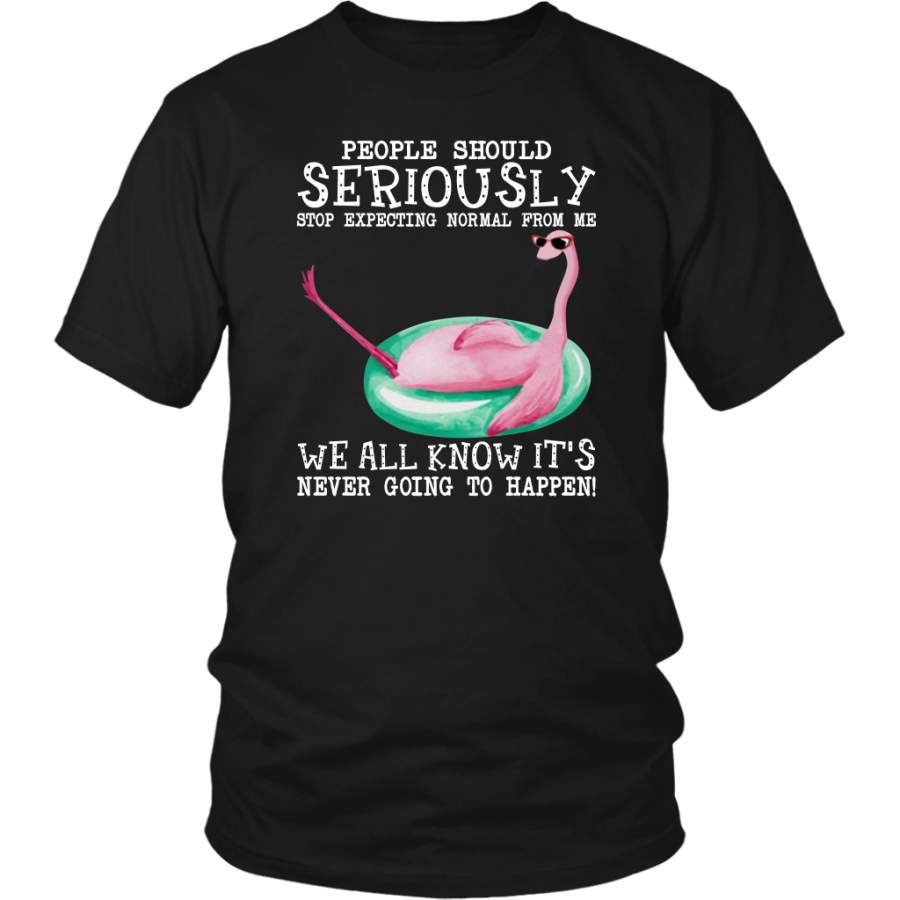 Flamingo people should seriously stop expecting normal from me shirt