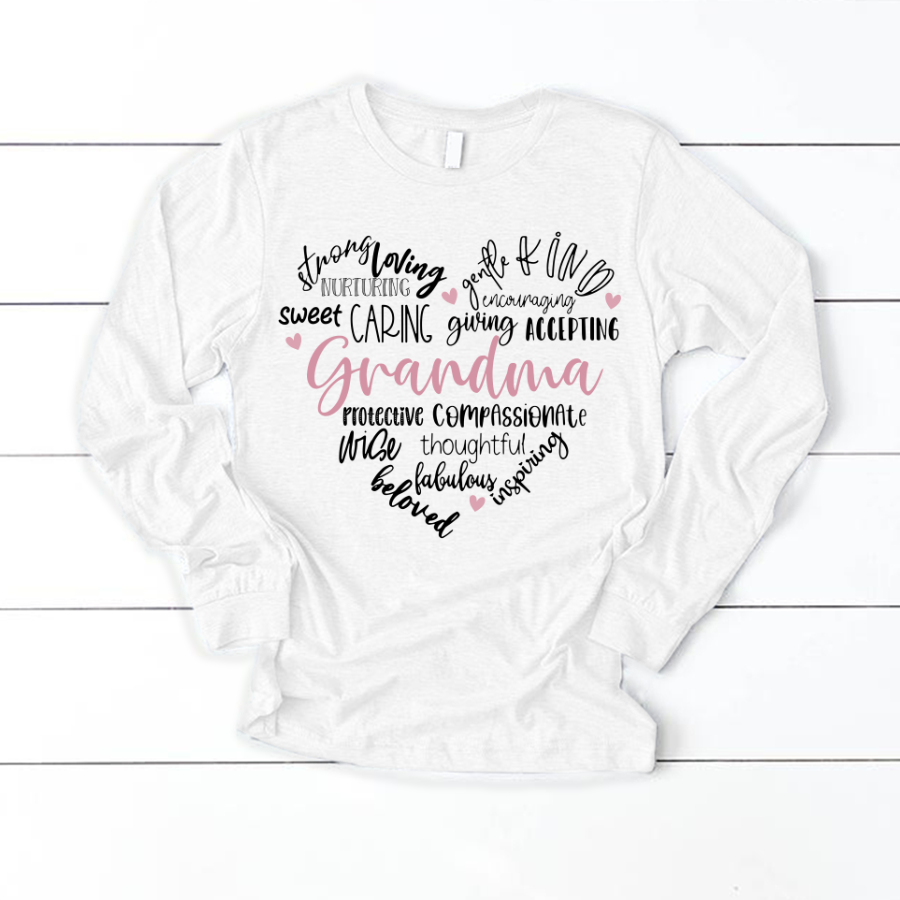 Mother’S Day Shirt, Gift For Grandma Shirt, Grandma Heart Longsleeve