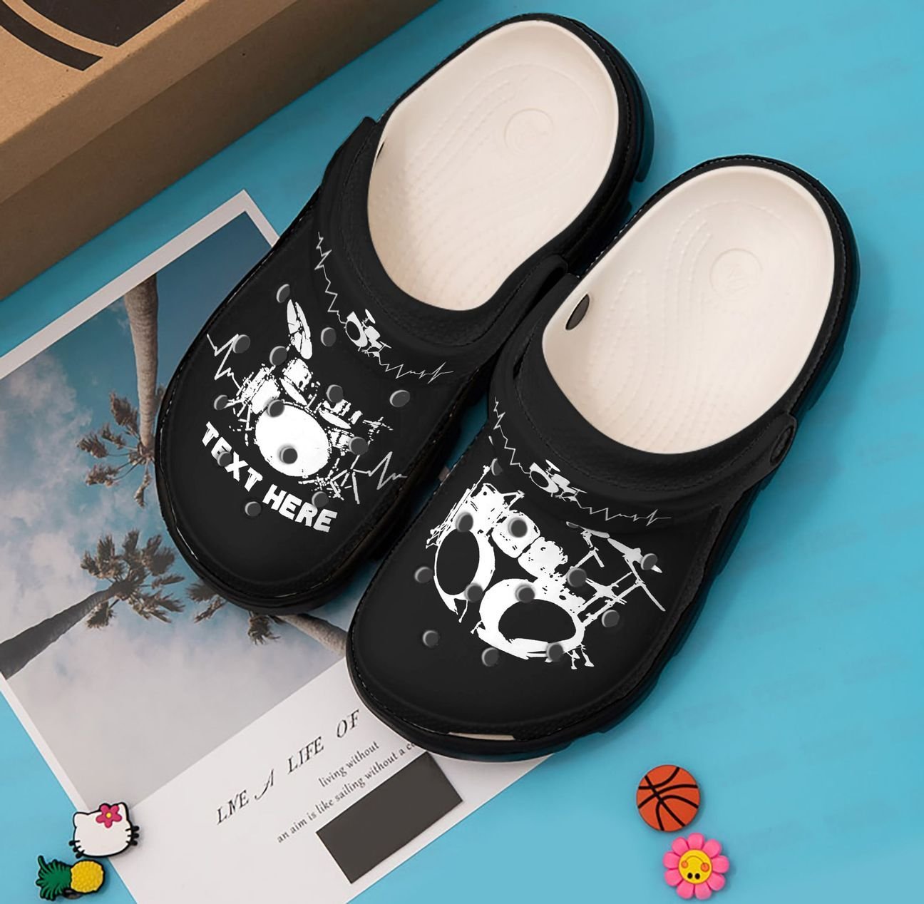 Drum Personalized Clog, Custom Name, Text, Color, Number Fashion Style For Women, Men, Kid, Print 3D Drum Heartbeat