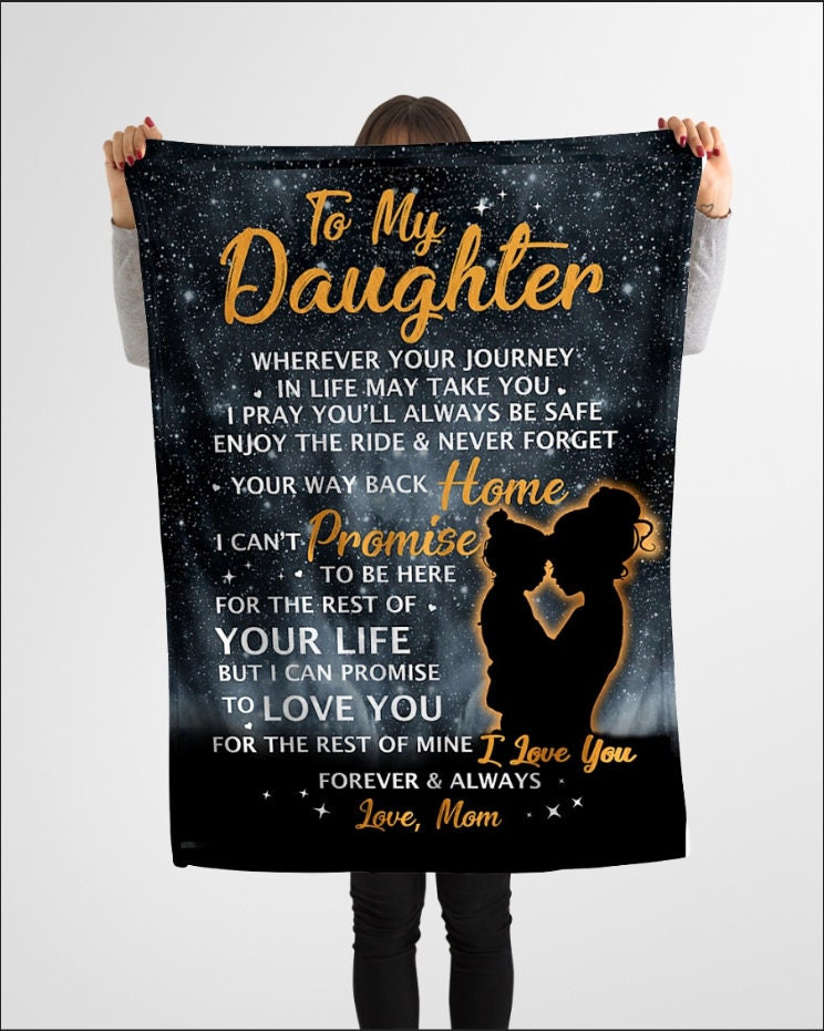 Gift For Daughter To My Daughter From Mom  Christmas Blanket Daughter And Dad Mom Christmas Gift Custom Blanket Gift