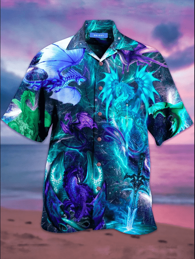 Get Now Awesome Galaxy Dragon Hawaii Aloha Shirts Ha24367