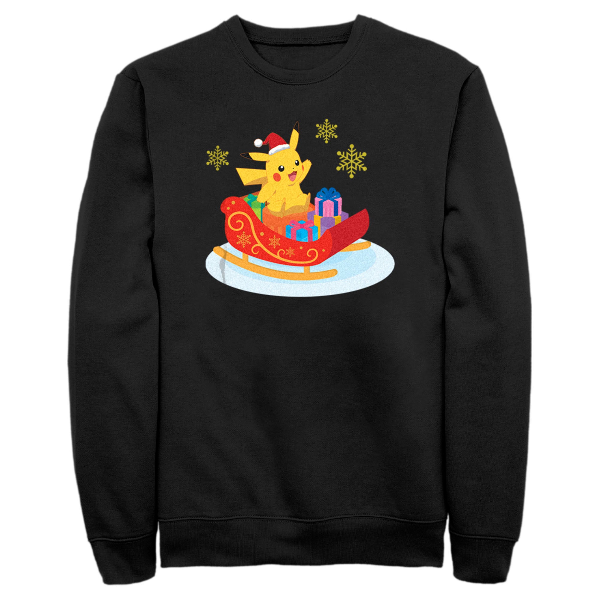 Men’S Pokemon Christmas Pikachu Sleigh Sweatshirt