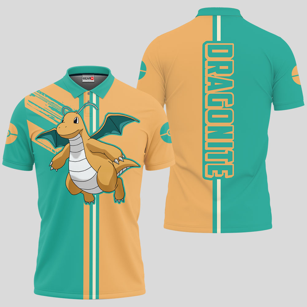 Dragonite Polo Shirts Custom Pokemon Anime Merch Clothes