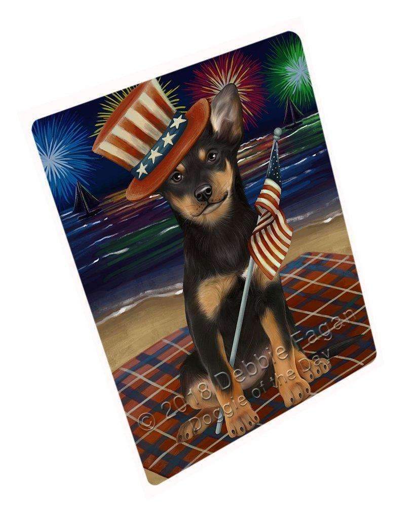 4Th Of July Independence Day Firework Australian Kelpies Dog Blanket Blnkt53526