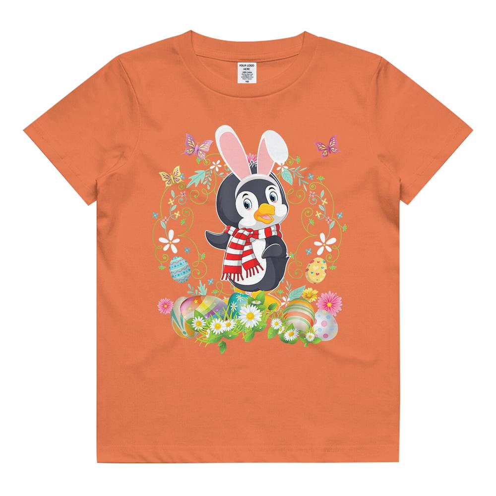 Bunny Penguin Happy Easter Day Lover Egg Hunt Lovely Cute Kids T Shirt