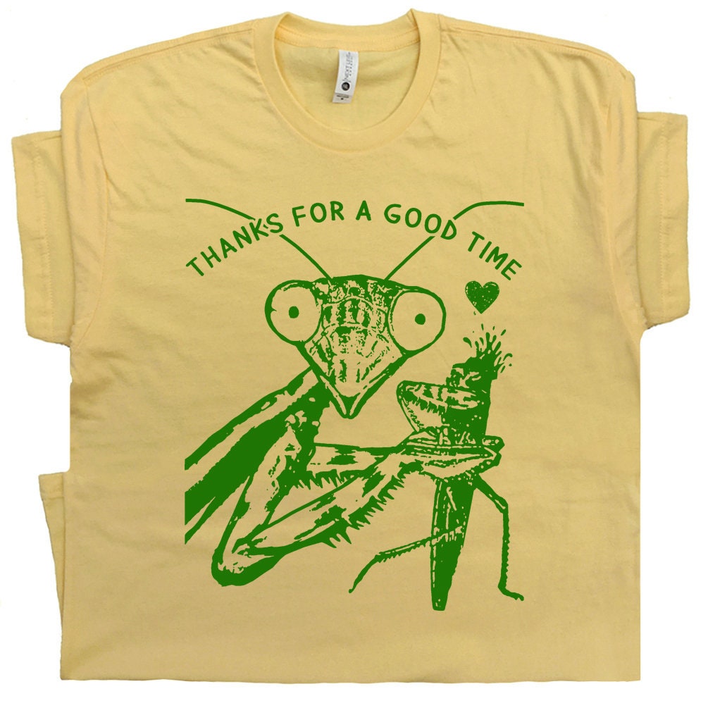 Praying Mantis T Shirt Funny Weird Crazy Shirts for Women Men Man Eater Cute Insect Shirt Cool Graphic Shirts Dark Humor Tee Silly Saying