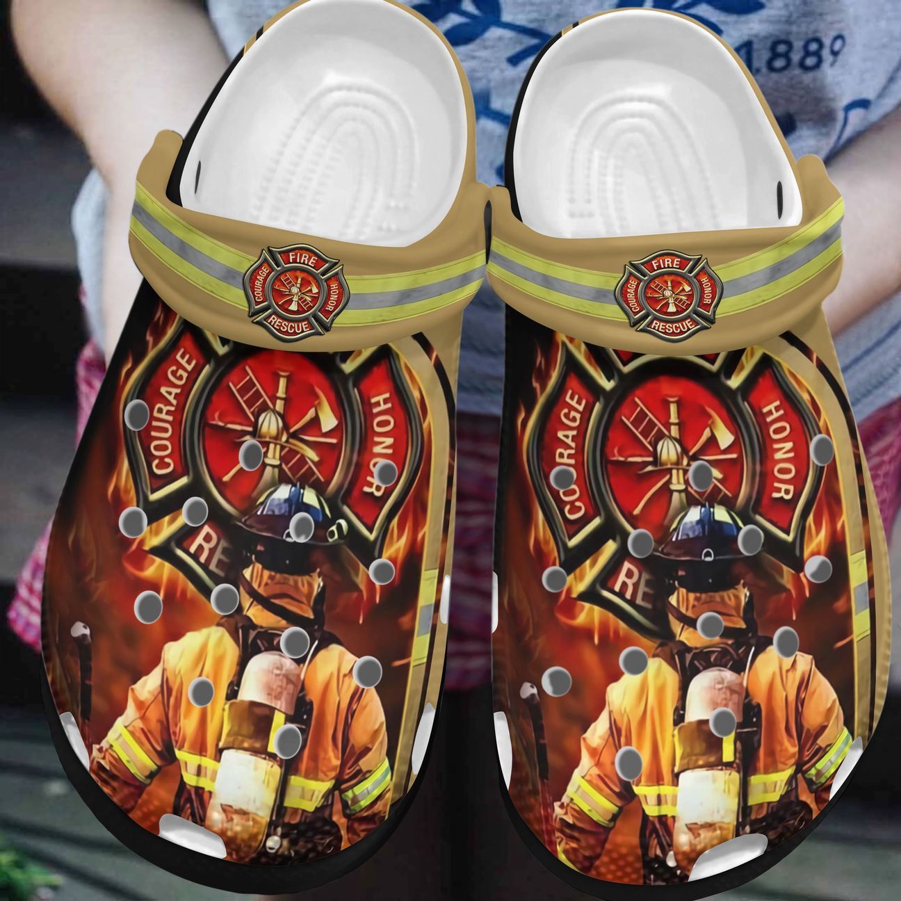 Firefighter Personalized Clog, Custom Name, Text, Color, Number Fashion Style For Women, Men, Kid, Print 3D Fight Till The Last Gasp