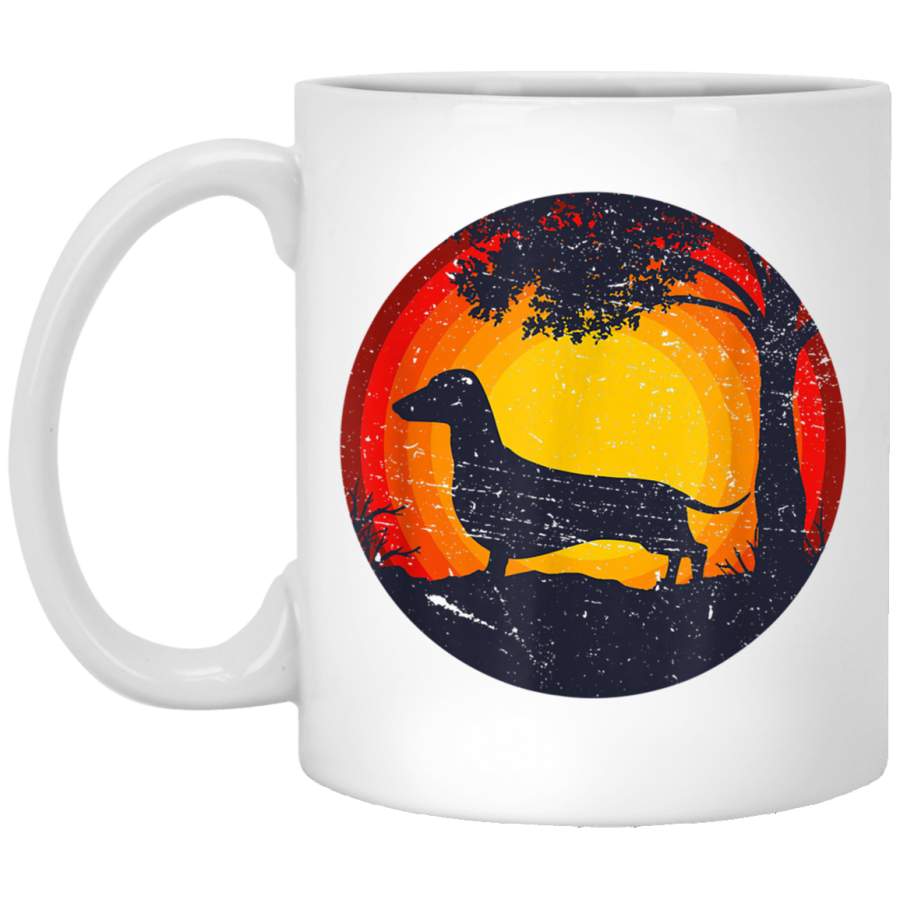 Dachshund Vintage Wiener Sunset Mug