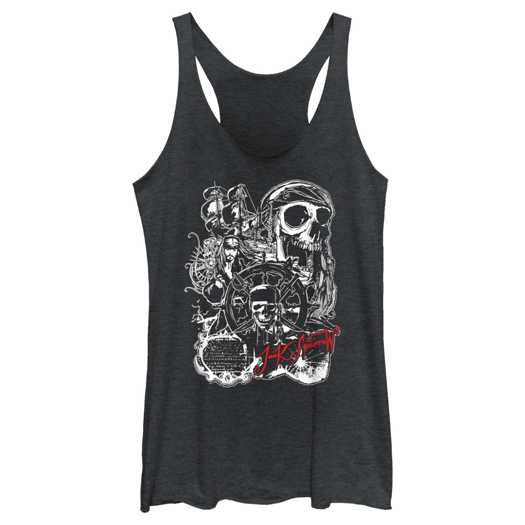 Women’S Pirates Of The Caribbean: Curse Of The Black Pearl Jack Sparrow Icons Racerback Tank Top