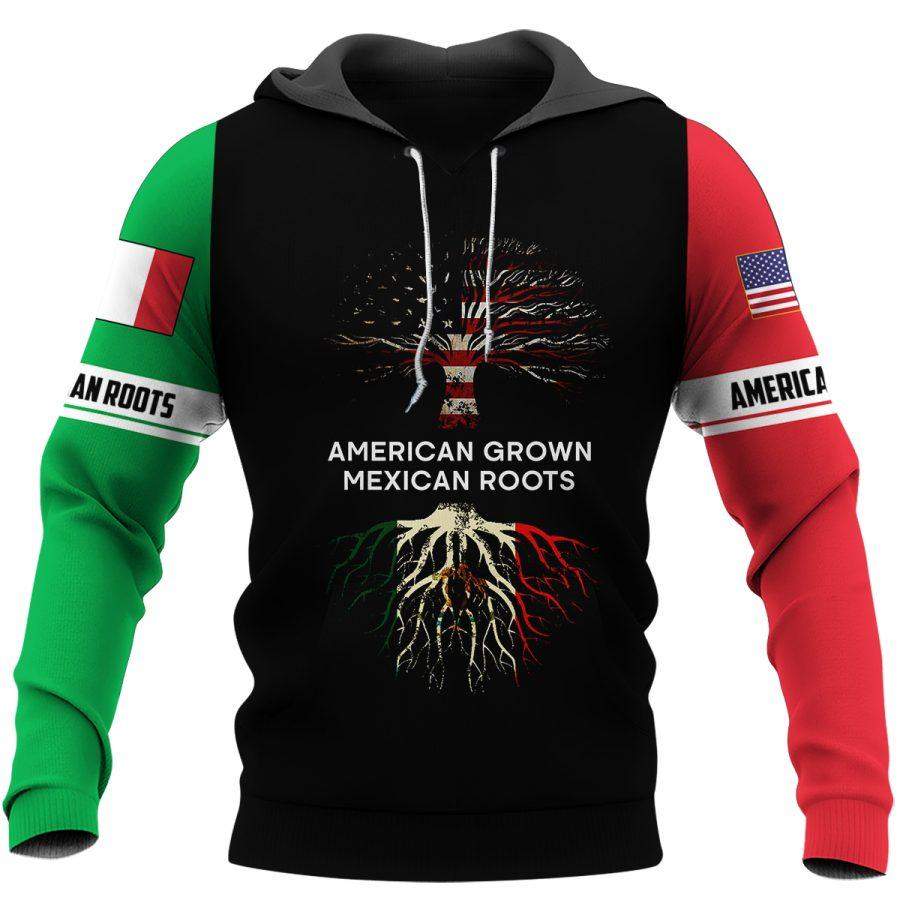 American Grown Mexican Roots US Unisex Size Hoodies