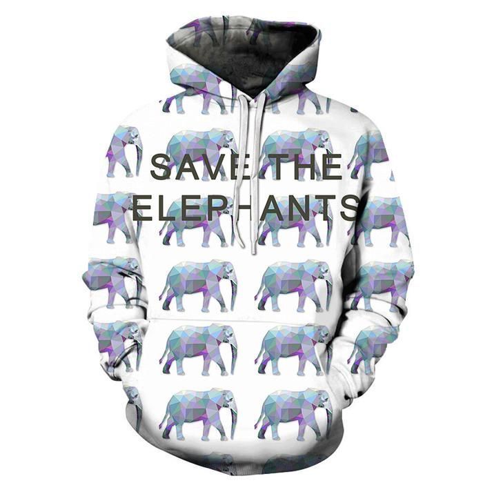 Save Elephants Hoodie Bt07