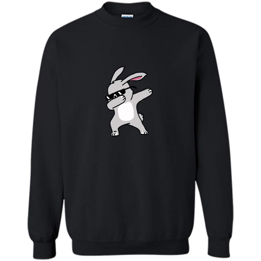 Boys Easter Shirt – Cute Dabbing Easter Bunny T-Shirt Printed Crewneck Pullover Sweatshirt 8 oz