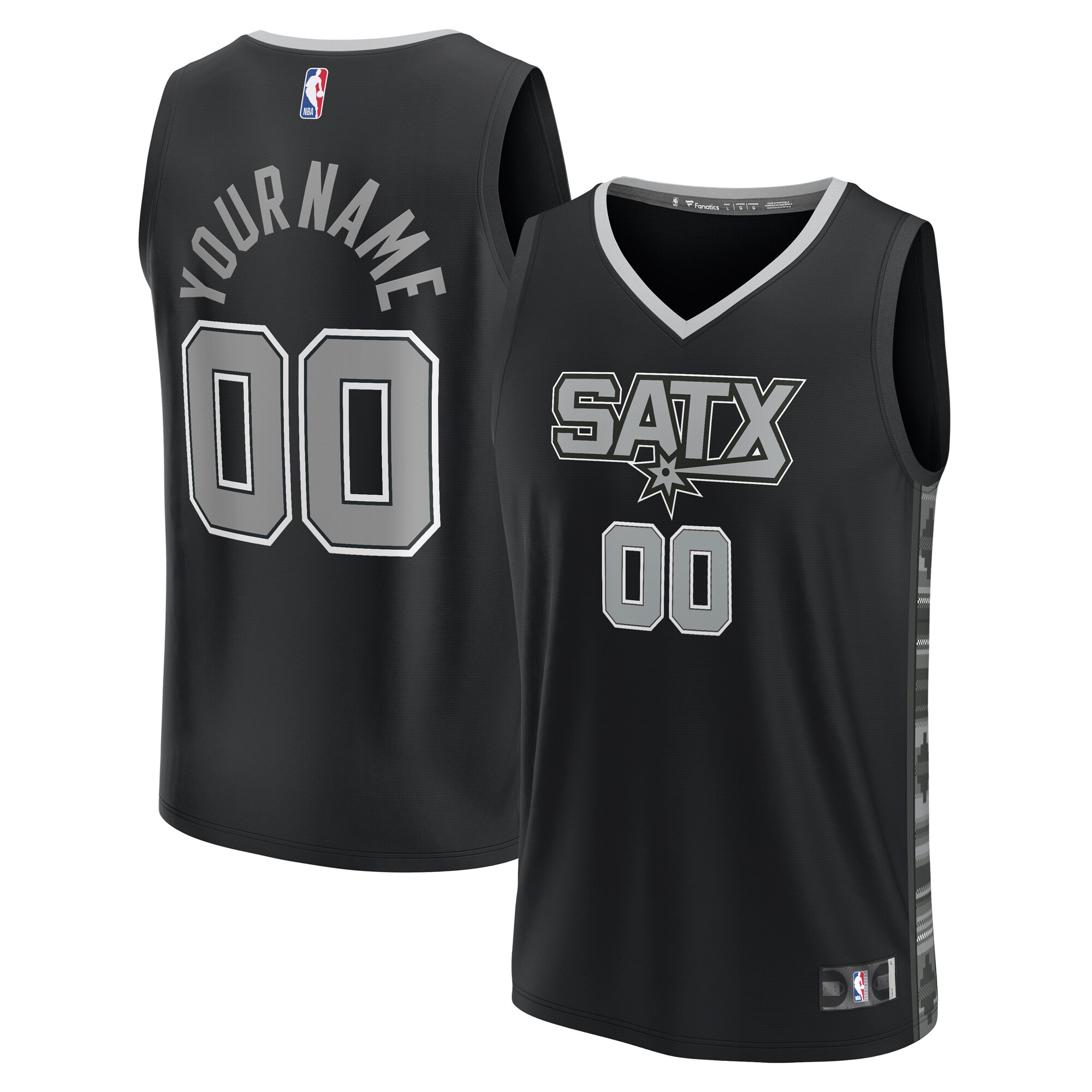 San Antonio Spurs Branded Fast Break Custom Replica Jersey – Black – Statement Edition