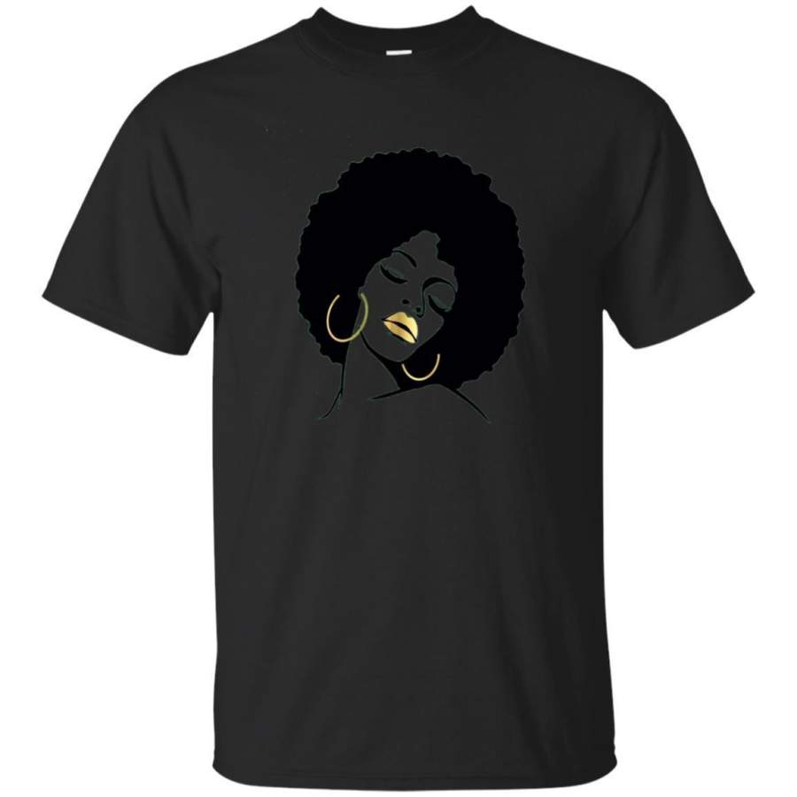 AGR Afro Diva Black Girl Magic Shirt Gold Lips Natural Melanin